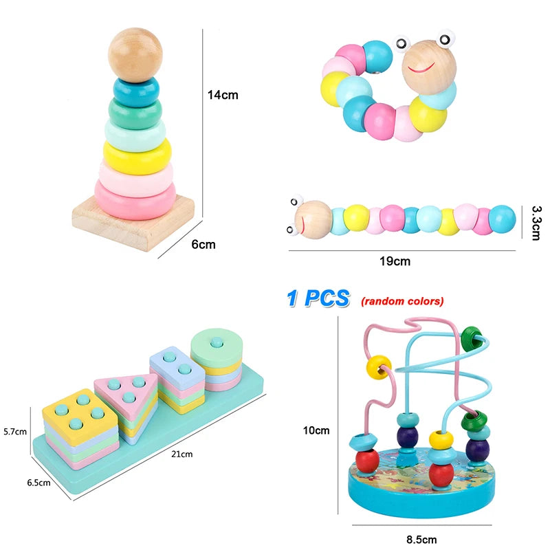 Hot Kids Montessori Wooden Toys Macaron Blocks Learning Toy Baby Music