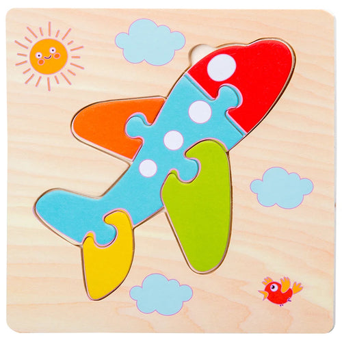 Baby Wooden 3D Puzzles Tangram Shapes Learning Educational Cartoon