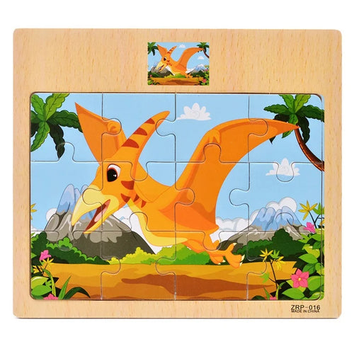 Hot Sale 12/9 PCS Puzzles Wooden Kids Baby Wood Cartoon Vehicle