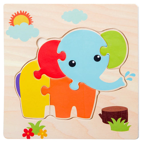 Baby Wooden 3D Puzzles Tangram Shapes Learning Educational Cartoon