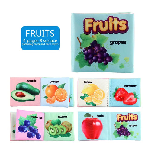 Baby Cloth Books Enlightenment Early Educational Toys Kids Fruits