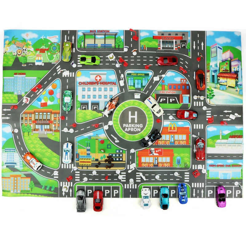 Road Mat Children Traffic Car Map Boy Girls Educational Toy Road