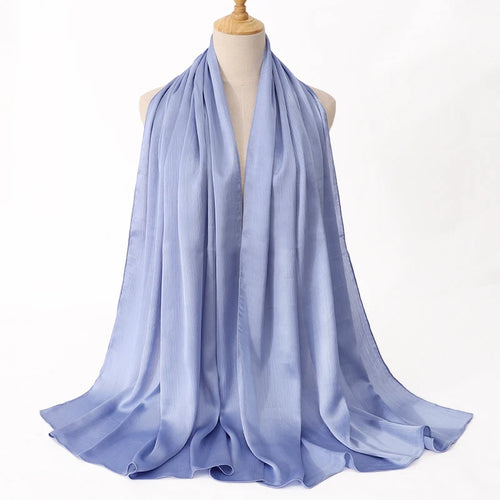 FASHION Medine silk CRINKLED SATIN SILK HIJABS WOMEN LONG SOLIDER