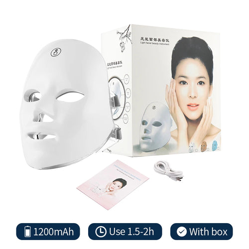 7 Colors Photon Facial LED Mask Red Light Therapy Anti Aging Face Neck