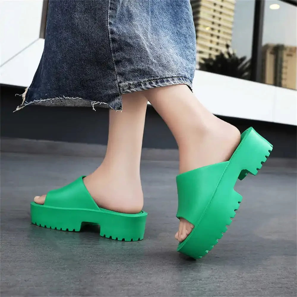 does not slip wide heel jogging women unisex slippers shoes Mule