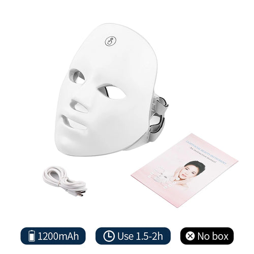 7 Colors Photon Facial LED Mask Red Light Therapy Anti Aging Face Neck