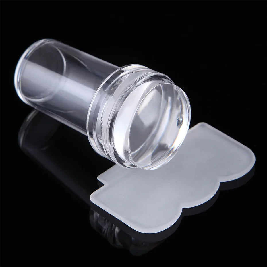 1pcs Transparent Silicone Nail Art Stamping Kit French Design For