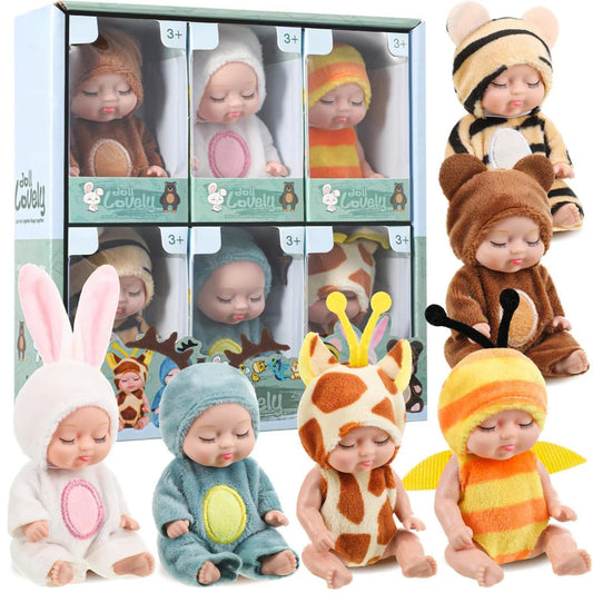 6Pcs Reborn Doll Kit Toy Simulation Princess Dolls Toy Mini Cute