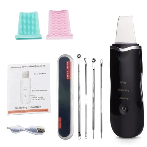 Electric Ultrasonic Skin Scrubber Vibration Face Spatula Peeling