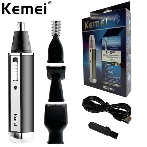 Kemei-6630 Nose Hair Trimmer For Nose Ear Cleaner Rechargeable Nose