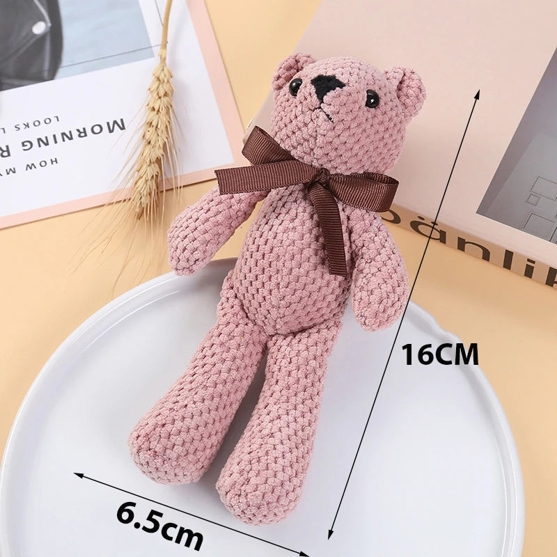 New Kids Plush Animals Toys Cute Bear Stuffed Bags Key Pendant Dolls