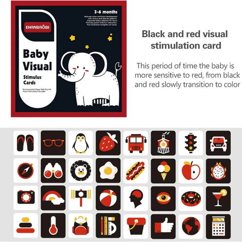 Baby Visual Stimulation Cards Montessori High Contrast Flash Card