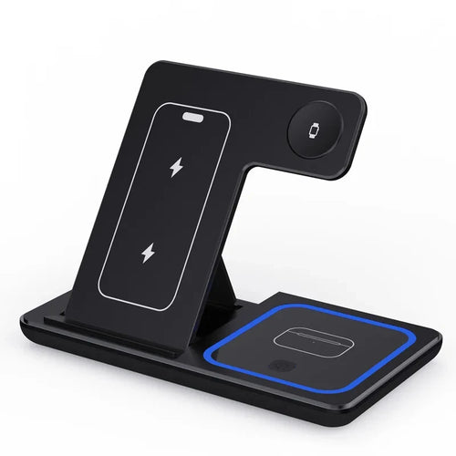 3 In 1 Foldable Wireless Charger Stand For iPhone 15 14 13 12 Pro Max