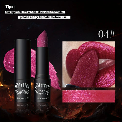 7 Colors Glitter Lipstick Hydrating Sparkling Shine Lip Color Nonstick