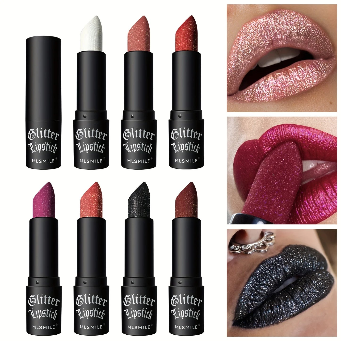 7 Colors Glitter Lipstick Hydrating Sparkling Shine Lip Color Nonstick