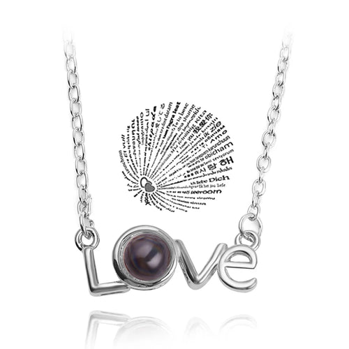 Projection Necklace 100 Languages I Love You Pendant Necklaces For