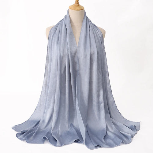 FASHION Medine silk CRINKLED SATIN SILK HIJABS WOMEN LONG SOLIDER