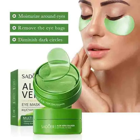 60pcs Aloe Vera Collagen Eye Mask Anti Dark Circles Eyes Bags