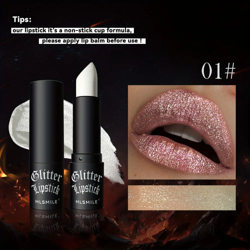 7 Colors Glitter Lipstick Hydrating Sparkling Shine Lip Color Nonstick