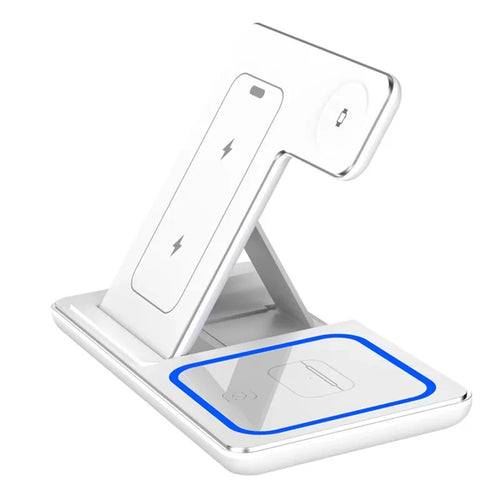 3 In 1 Foldable Wireless Charger Stand For iPhone 15 14 13 12 Pro Max