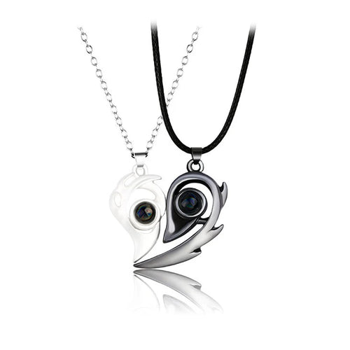 Good Simple Quality Couple Pendant Necklace Electrocardiogram,Magnetic