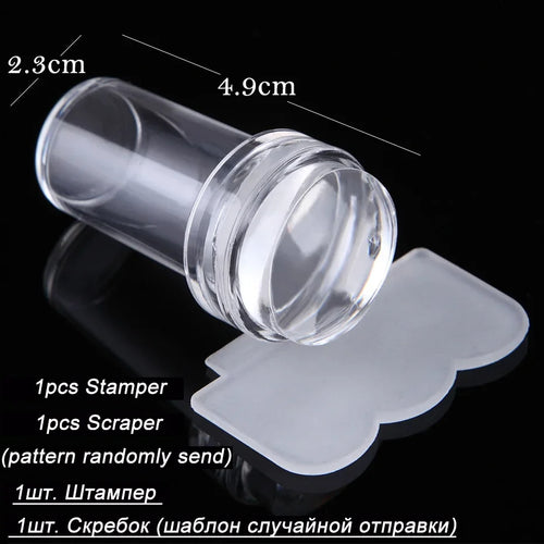 1pcs Transparent Silicone Nail Art Stamping Kit French Design For