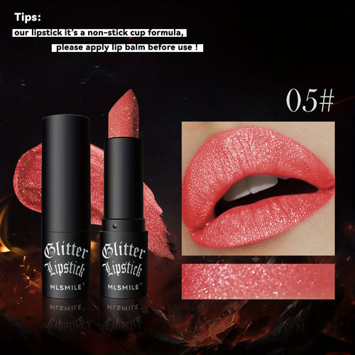 7 Colors Glitter Lipstick Hydrating Sparkling Shine Lip Color Nonstick