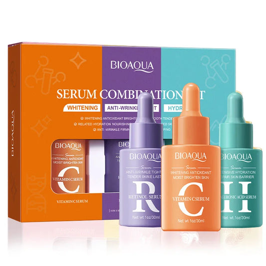 3pcs BIOAQUA Vitamin C Retinol Hyaluronic Acid Serum Face Moisturizing