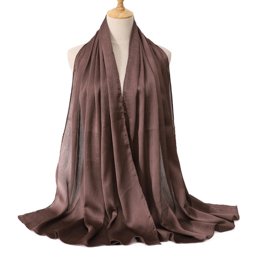 FASHION Medine silk CRINKLED SATIN SILK HIJABS WOMEN LONG SOLIDER