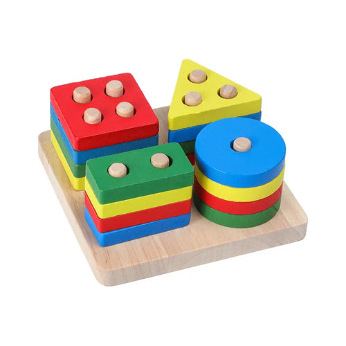 Hot Kids Montessori Wooden Toys Macaron Blocks Learning Toy Baby Music