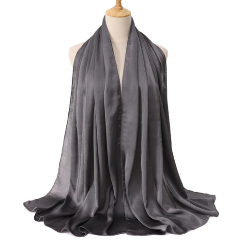 FASHION Medine silk CRINKLED SATIN SILK HIJABS WOMEN LONG SOLIDER