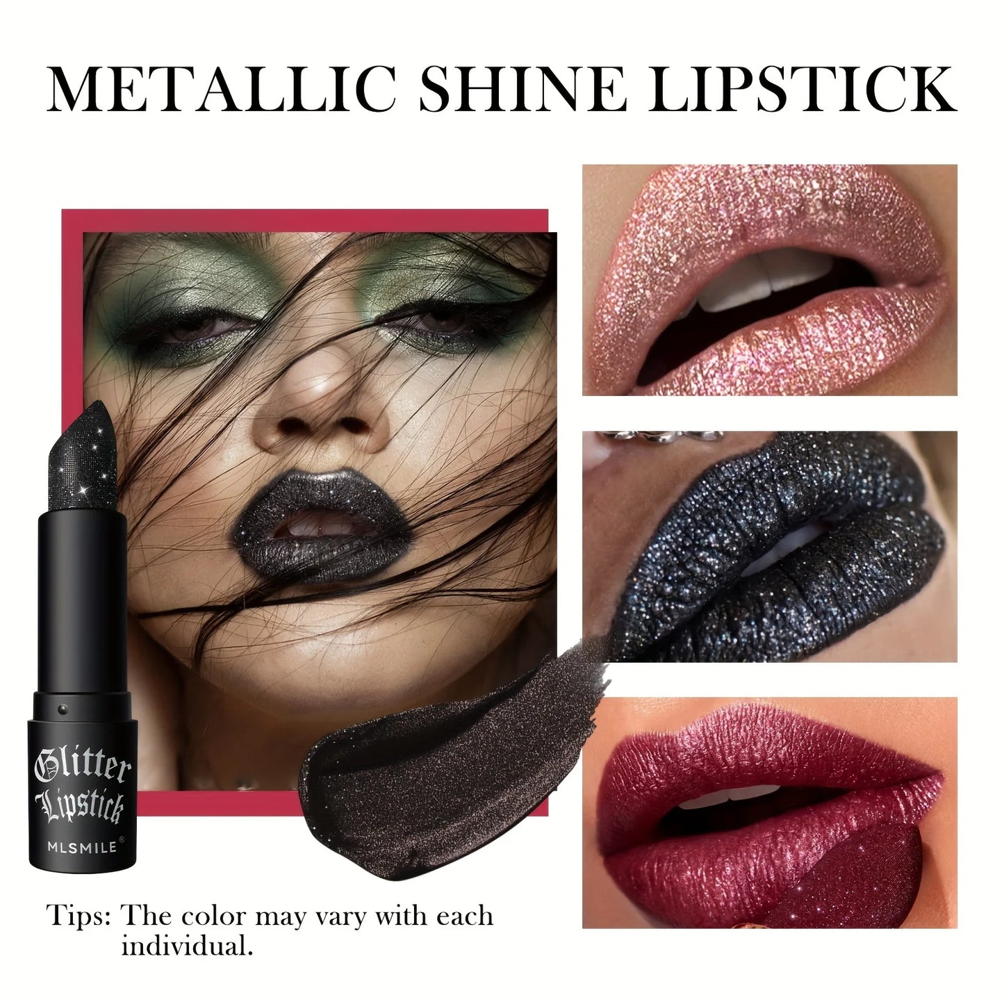 7 Colors Glitter Lipstick Hydrating Sparkling Shine Lip Color Nonstick