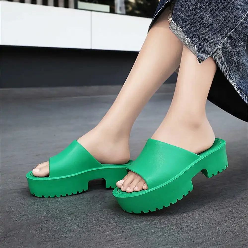 does not slip wide heel jogging women unisex slippers shoes Mule