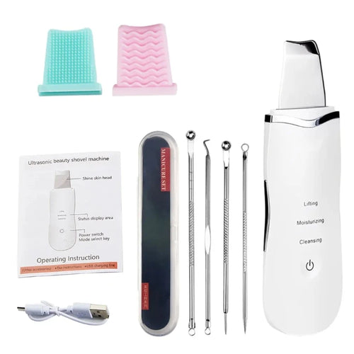 Electric Ultrasonic Skin Scrubber Vibration Face Spatula Peeling