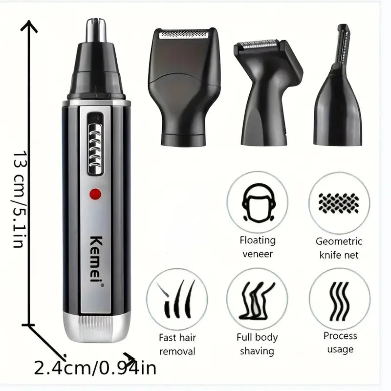 Kemei-6630 Nose Hair Trimmer For Nose Ear Cleaner Rechargeable Nose