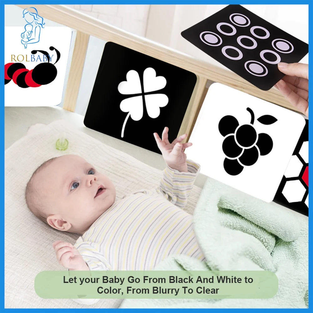 Baby Visual Stimulation Cards Montessori High Contrast Flash Card