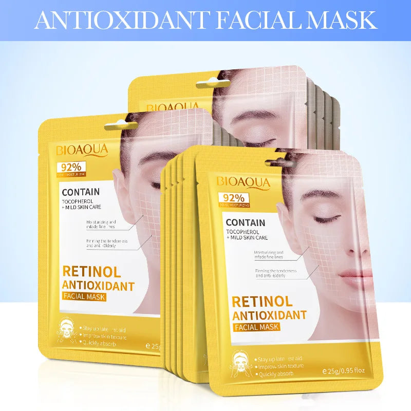 15pcs BIOAQUA Retinol Collagen Firming Facial Masks Hydrating