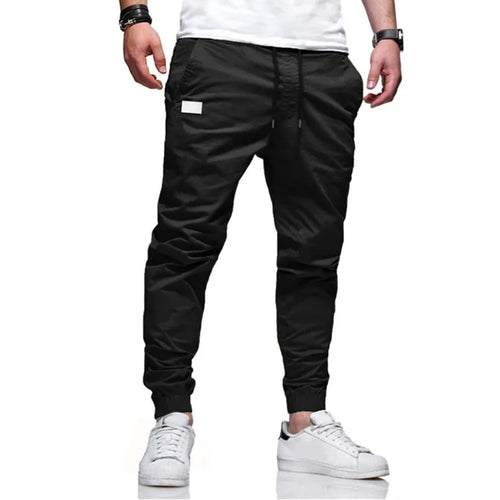 Y2K Autumn New Men Solid Color Long Cargo Pants Sweatpants Mens High