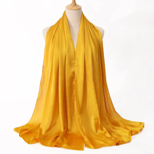 FASHION Medine silk CRINKLED SATIN SILK HIJABS WOMEN LONG SOLIDER