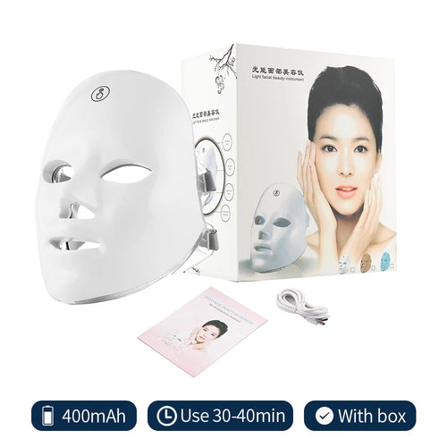 7 Colors Photon Facial LED Mask Red Light Therapy Anti Aging Face Neck