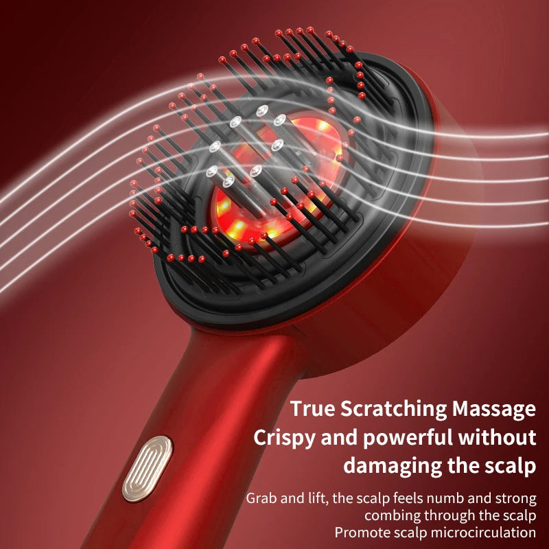 Electric Massage Comb Vibration Red Light Therapy Hair Growth Massage