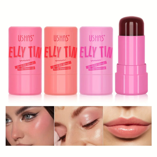 4 Colors Jelly Blush Stick Lip Balm Eyeshadow 3-in-1 Multi-Use Matte