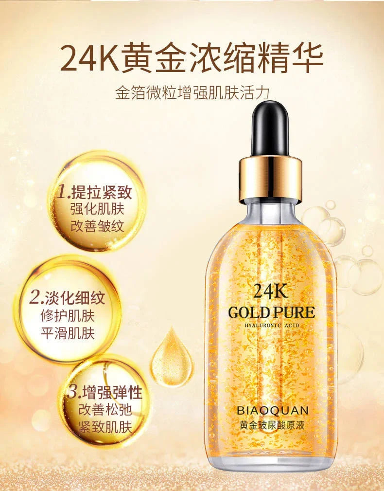 100ml 24k Gold Hyaluronic Acid Nicotinamide Face Serum Anti Aging