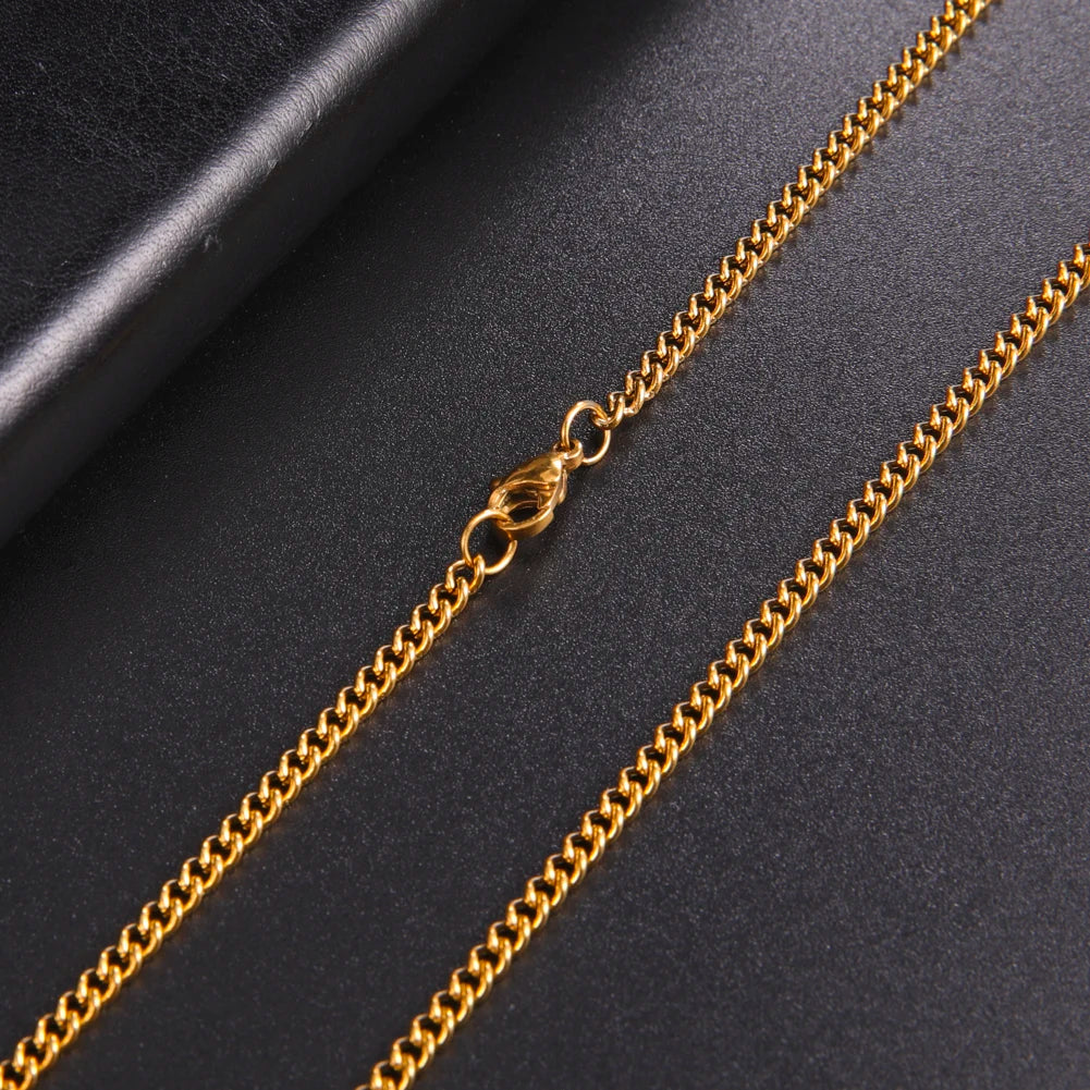 Skyrim Fashion 60cm Long Box Chain Necklace Men Stainless Steel Black