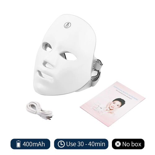 7 Colors Photon Facial LED Mask Red Light Therapy Anti Aging Face Neck