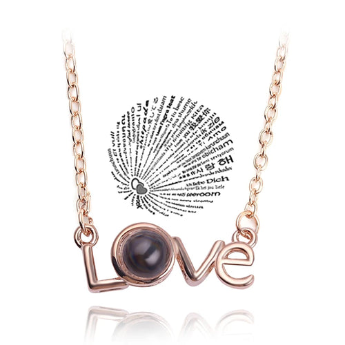 Projection Necklace 100 Languages I Love You Pendant Necklaces For