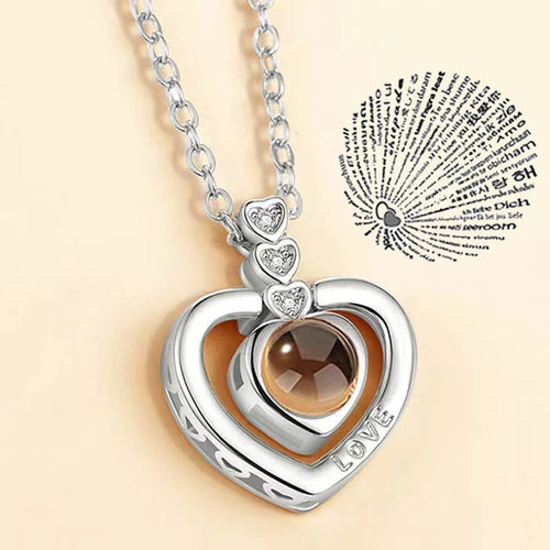 Projection Necklace 100 Languages I Love You Pendant Necklaces For