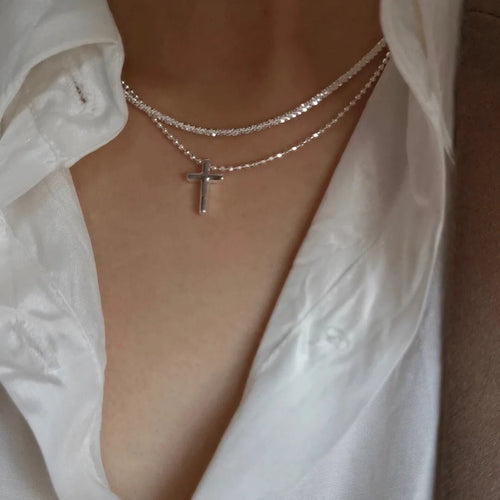 Silver Color Sparkling Necklace For Women Trendy Clavicle Chain Choker