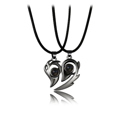 Good Simple Quality Couple Pendant Necklace Electrocardiogram,Magnetic